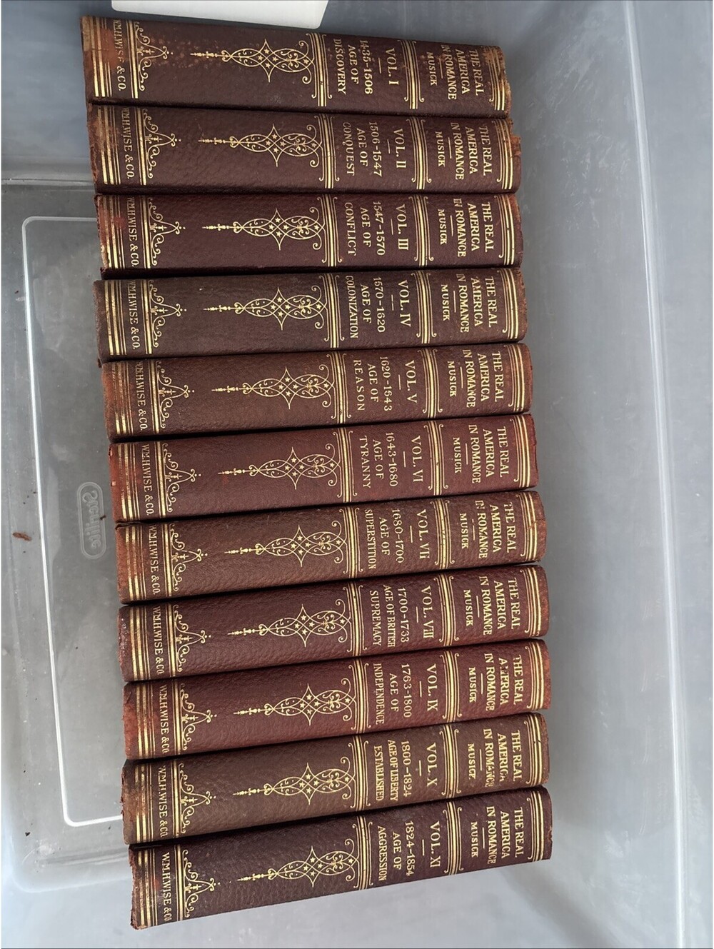 Antique Books Set “Real America in Romance” by John R. Musick Vol. 1-11 1907